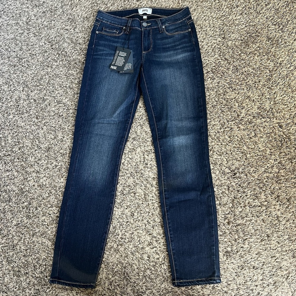 PAIGE Dark Blue Ankle & Cropped Jeans